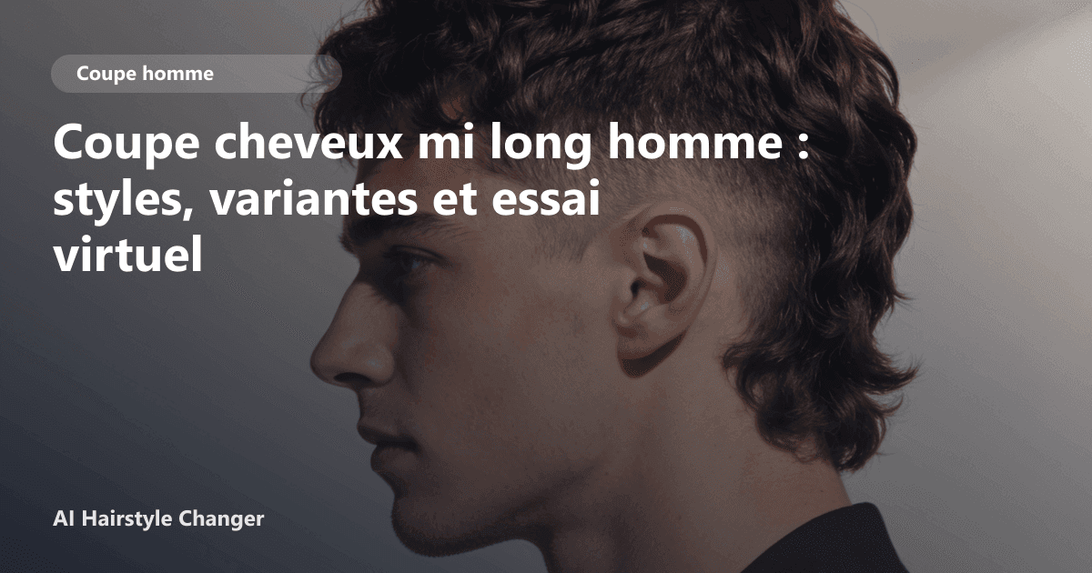 Un homme avec une coupe mi longue texturée et un léger dégradé sur les côtés, démonstration de style moderne.