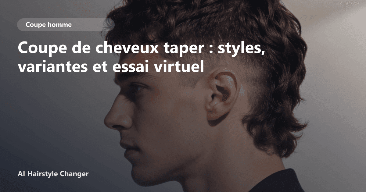 Portrait éditorial lié à coupe de cheveux taper, montrant une idée de coiffure à prévisualiser avant le salon.