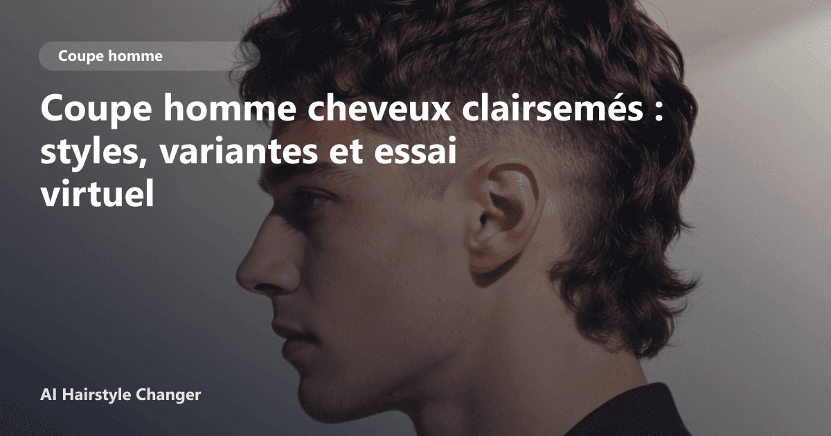 Portrait éditorial lié à coupe homme cheveux clairsemés, montrant une idée de coiffure à prévisualiser avant le salon.