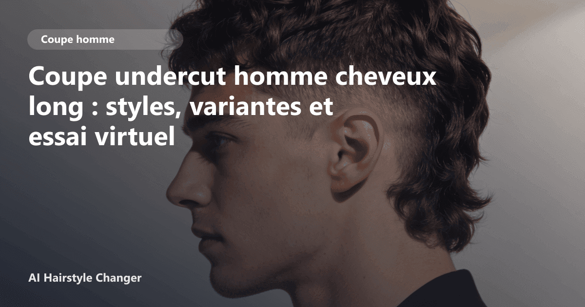 Portrait éditorial lié à coupe undercut homme cheveux long, montrant une idée de coiffure à prévisualiser avant le salon.