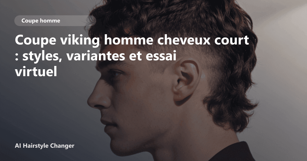 Portrait éditorial lié à coupe viking homme cheveux court, montrant une idée de coiffure à prévisualiser avant le salon.