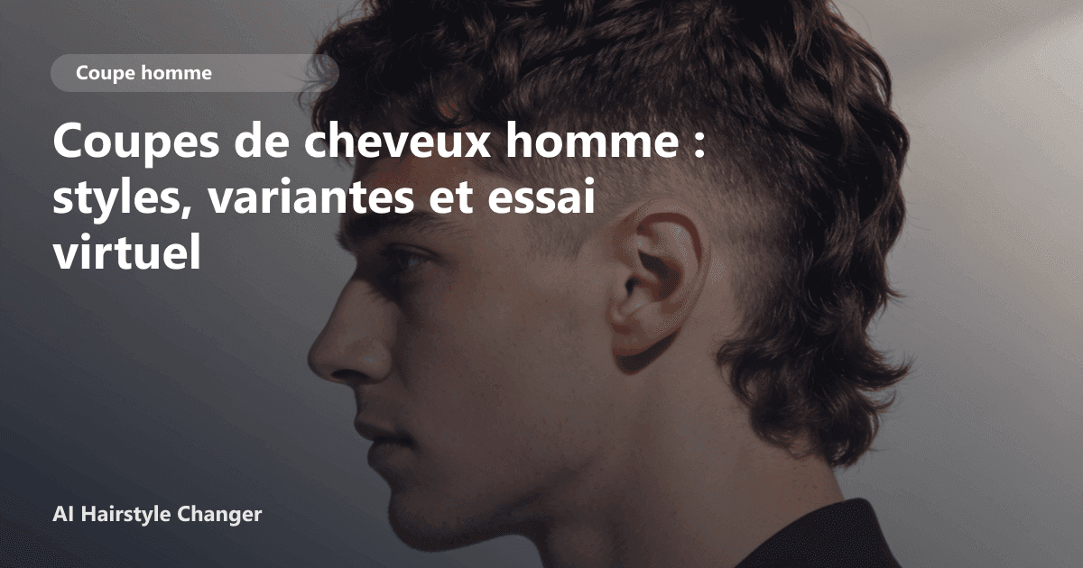 Portrait éditorial lié à coupes de cheveux homme, montrant une idée de coiffure à prévisualiser avant le salon.