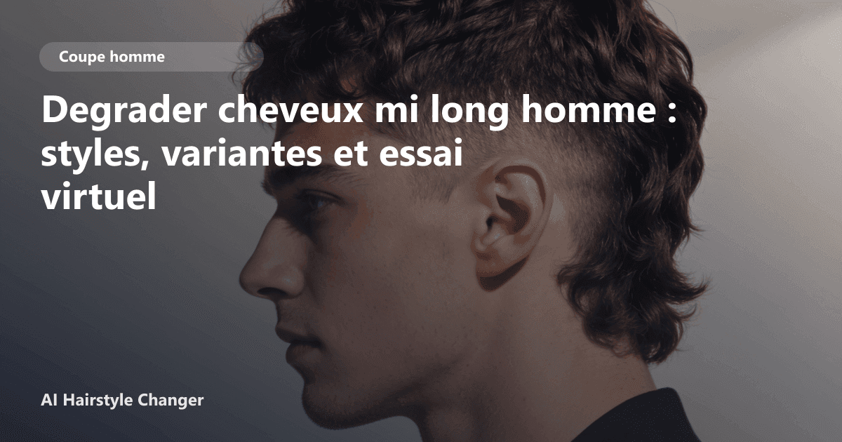 Portrait éditorial lié à degrader cheveux mi long homme, montrant une idée de coiffure à prévisualiser avant le salon.