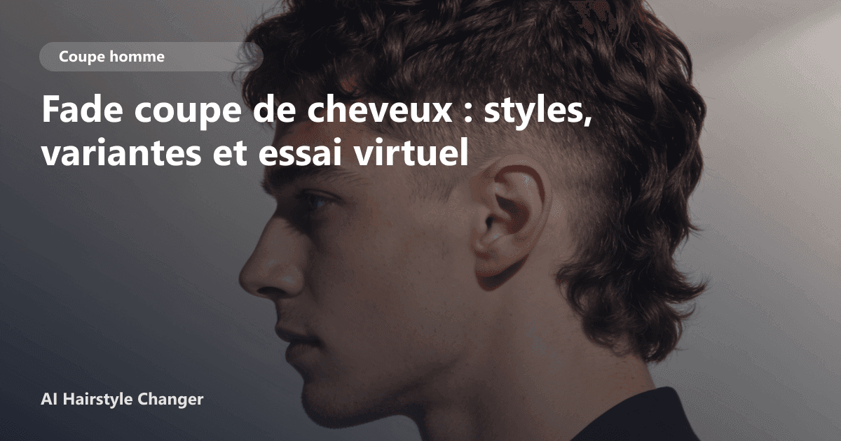 Portrait éditorial lié à fade coupe de cheveux, montrant une idée de coiffure à prévisualiser avant le salon.