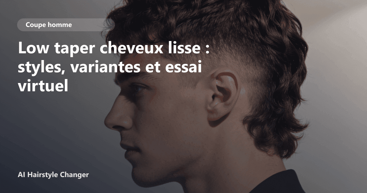 Portrait éditorial lié à low taper cheveux lisse, montrant une idée de coiffure à prévisualiser avant le salon.