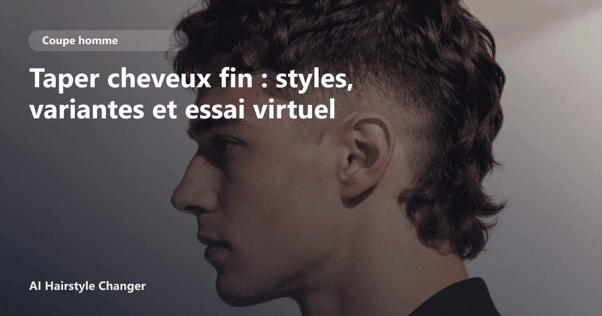 Portrait éditorial lié à taper cheveux fin, montrant une idée de coiffure à prévisualiser avant le salon.