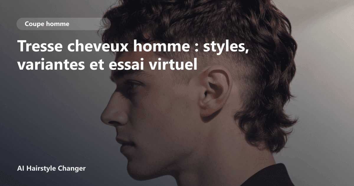Portrait éditorial lié à tresse cheveux homme, montrant une idée de coiffure à prévisualiser avant le salon.