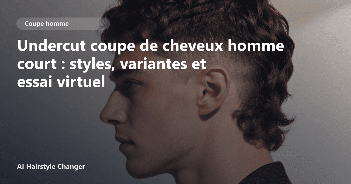 Portrait éditorial lié à undercut coupe de cheveux homme court, montrant une idée de coiffure à prévisualiser avant le salon.