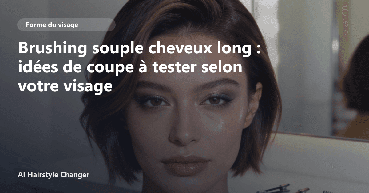 Portrait éditorial lié à brushing souple cheveux long, montrant une idée de coiffure à prévisualiser avant le salon.