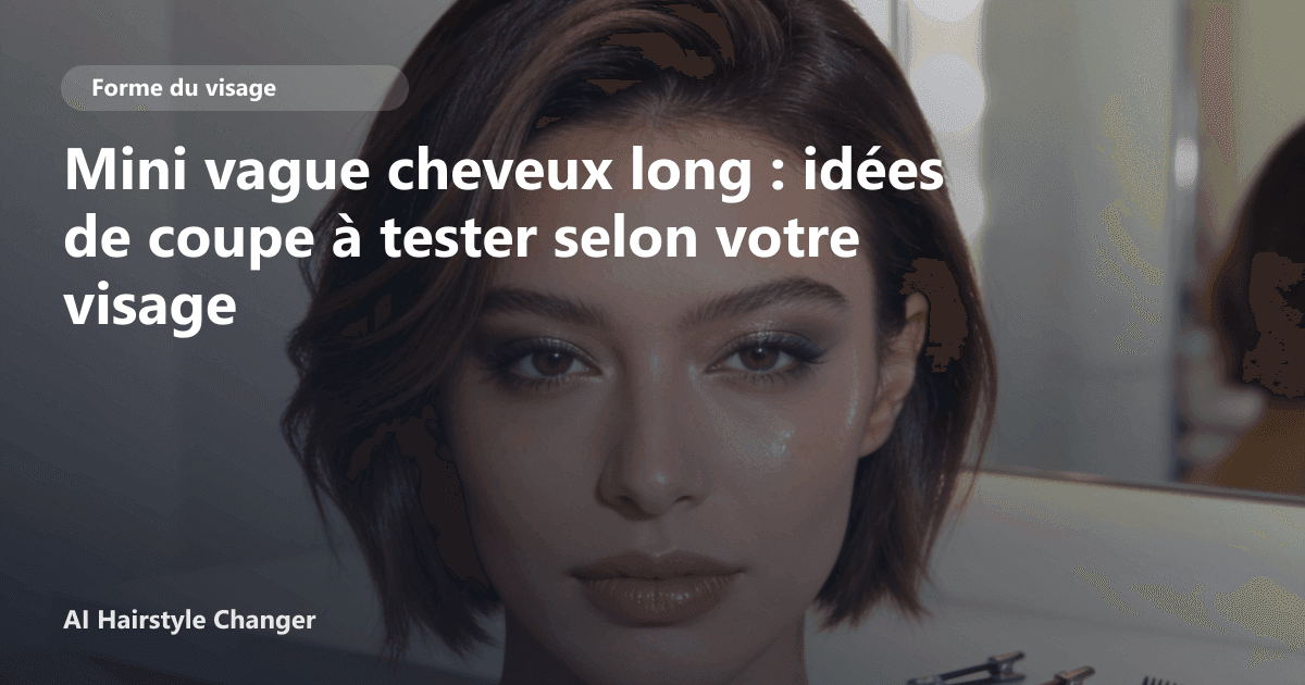 Portrait éditorial lié à mini vague cheveux long, montrant une idée de coiffure à prévisualiser avant le salon.