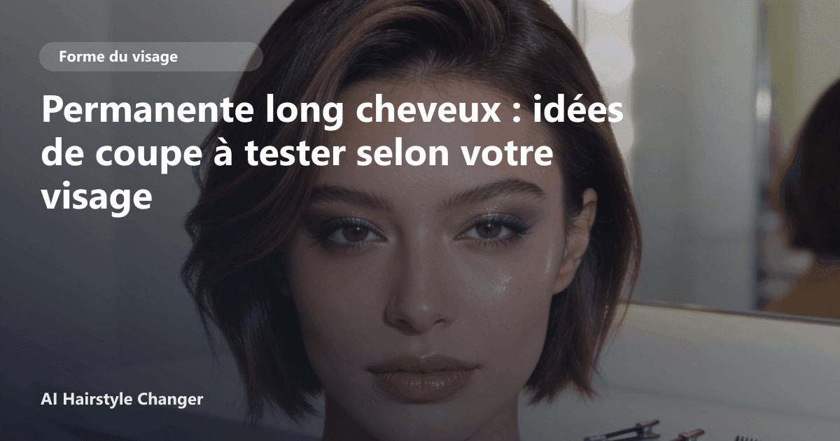 Portrait éditorial lié à permanente long cheveux, montrant une idée de coiffure à prévisualiser avant le salon.
