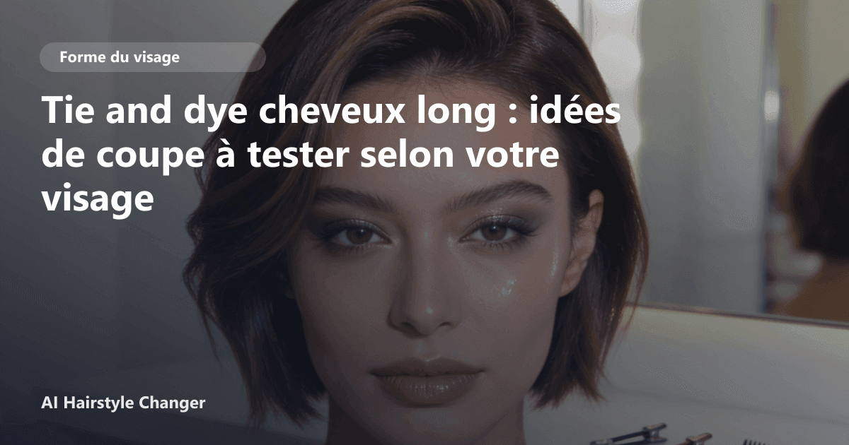 Portrait éditorial lié à tie and dye cheveux long, montrant une idée de coiffure à prévisualiser avant le salon.