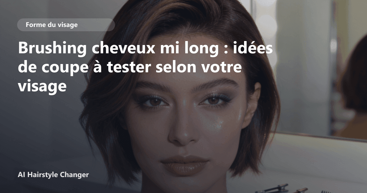 Portrait éditorial lié à brushing cheveux mi long, montrant une idée de coiffure à prévisualiser avant le salon.