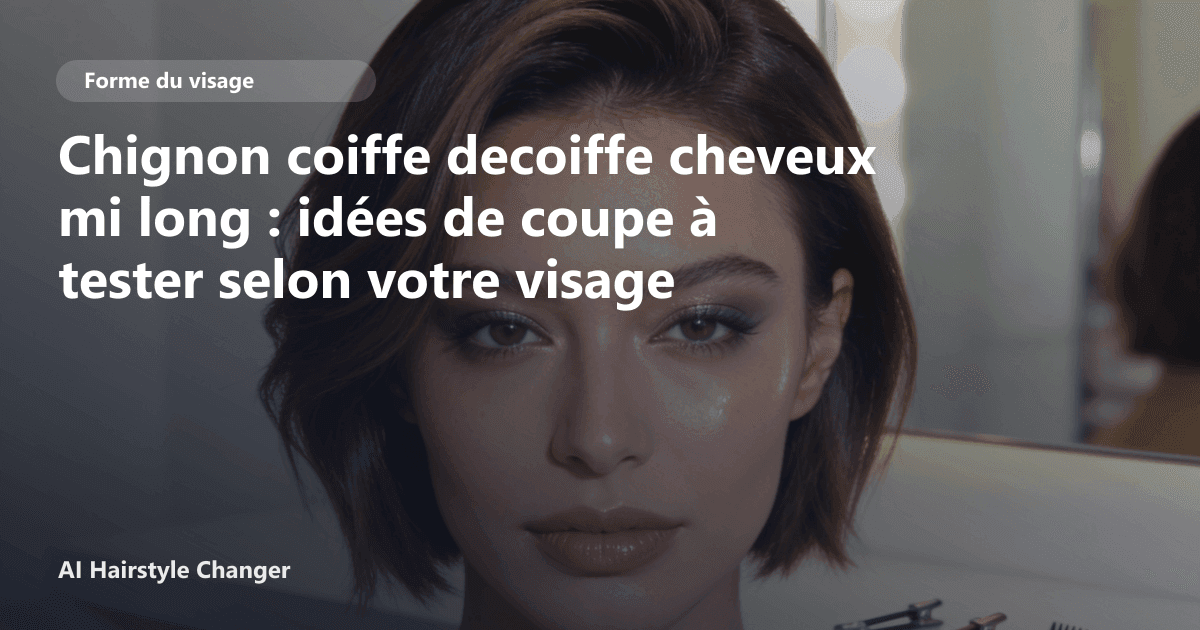 Portrait éditorial lié à chignon coiffe decoiffe cheveux mi long, montrant une idée de coiffure à prévisualiser avant le salon.