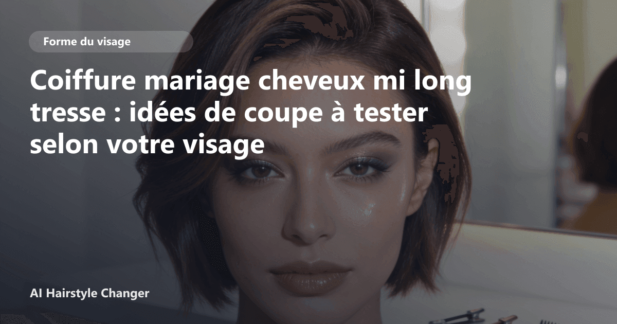 Portrait éditorial lié à coiffure mariage cheveux mi long tresse, montrant une idée de coiffure à prévisualiser avant le salon.