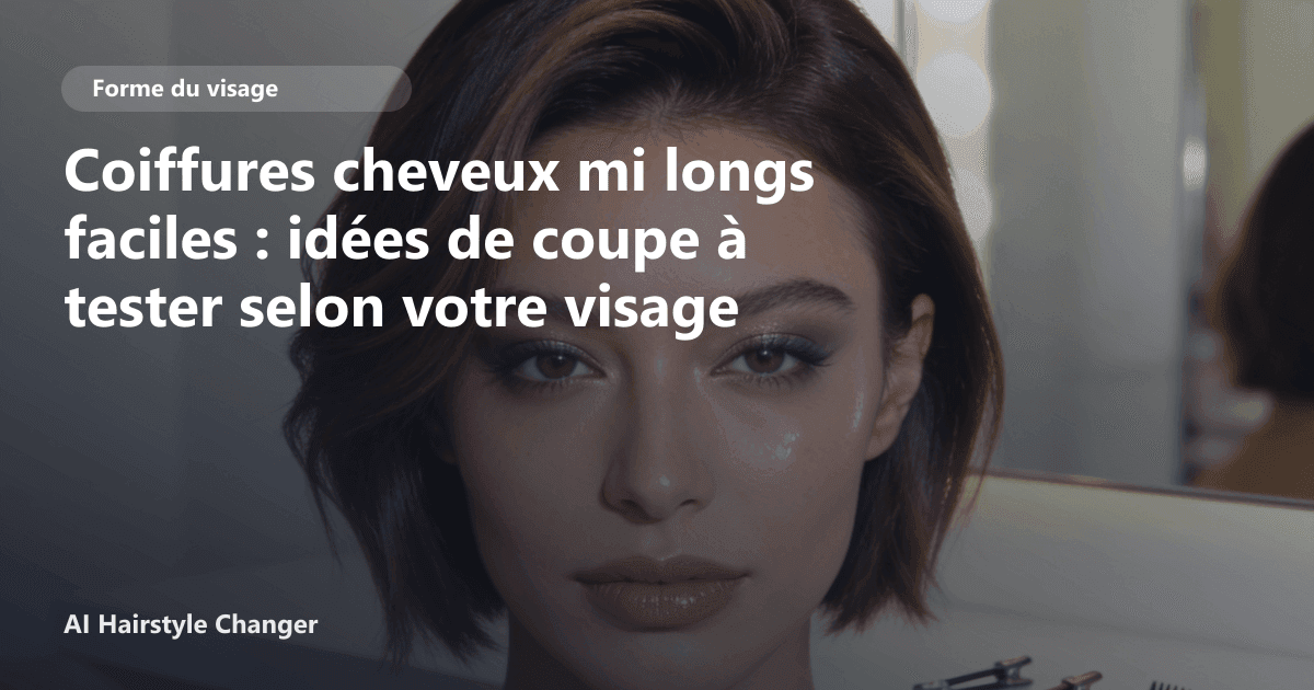 Portrait éditorial lié à coiffures cheveux mi longs faciles, montrant une idée de coiffure à prévisualiser avant le salon.