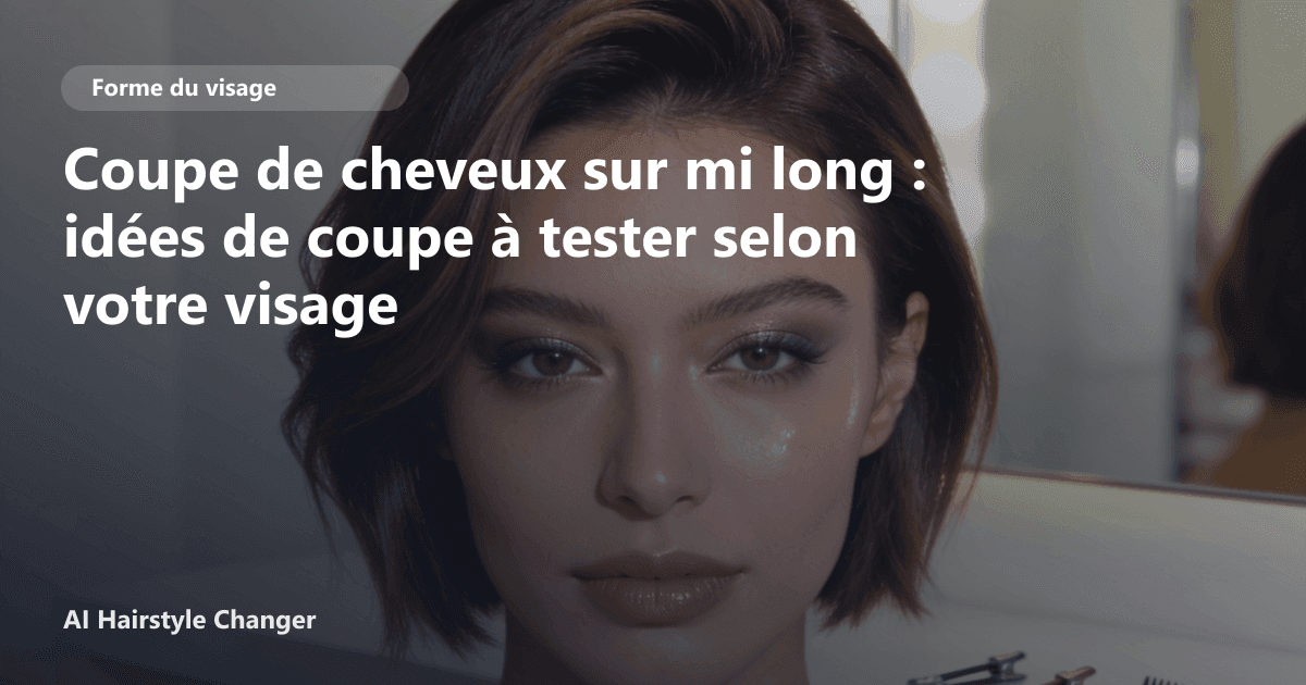 Portrait éditorial lié à coupe de cheveux sur mi long, montrant une idée de coiffure à prévisualiser avant le salon.