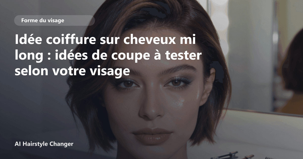 Portrait éditorial lié à idée coiffure sur cheveux mi long, montrant une idée de coiffure à prévisualiser avant le salon.