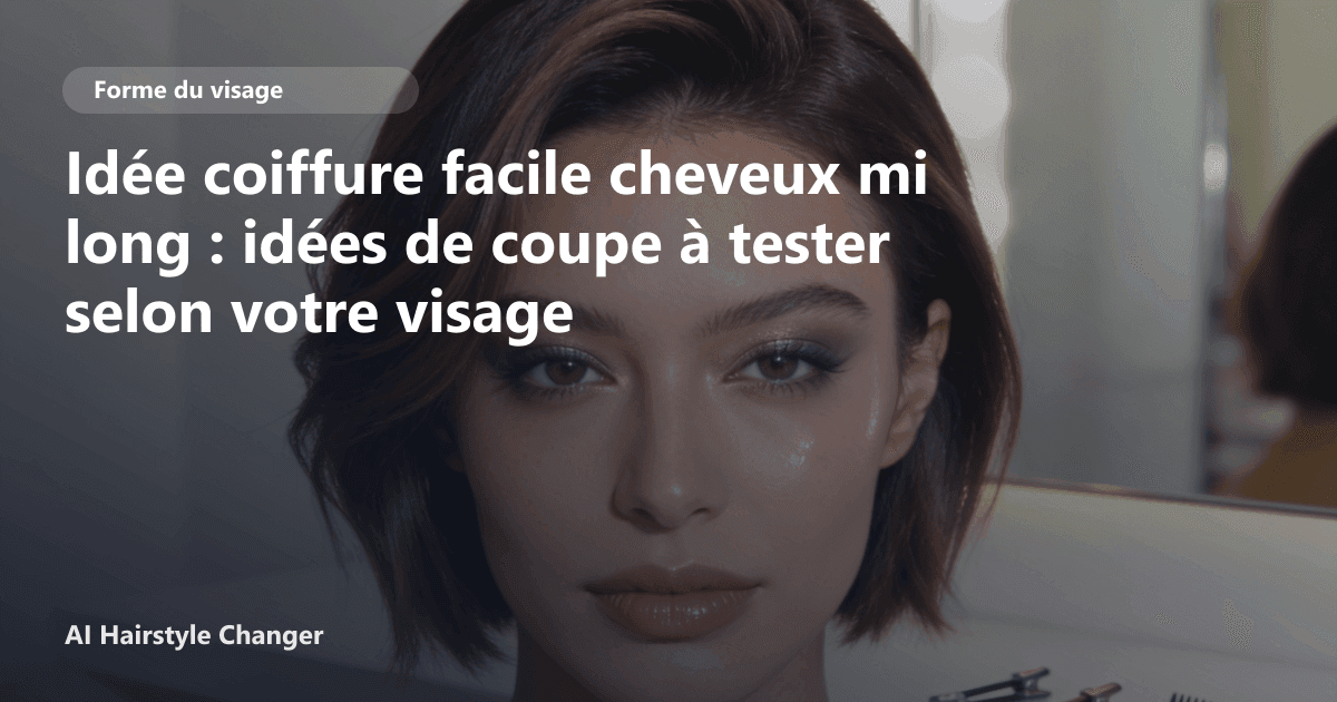 Portrait éditorial lié à idée coiffure facile cheveux mi long, montrant une idée de coiffure à prévisualiser avant le salon.