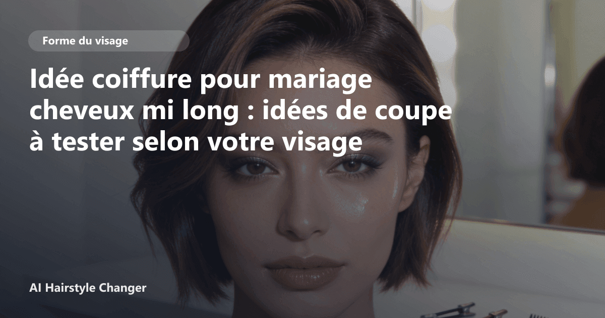 Portrait éditorial lié à idée coiffure pour mariage cheveux mi long, montrant une idée de coiffure à prévisualiser avant le salon.