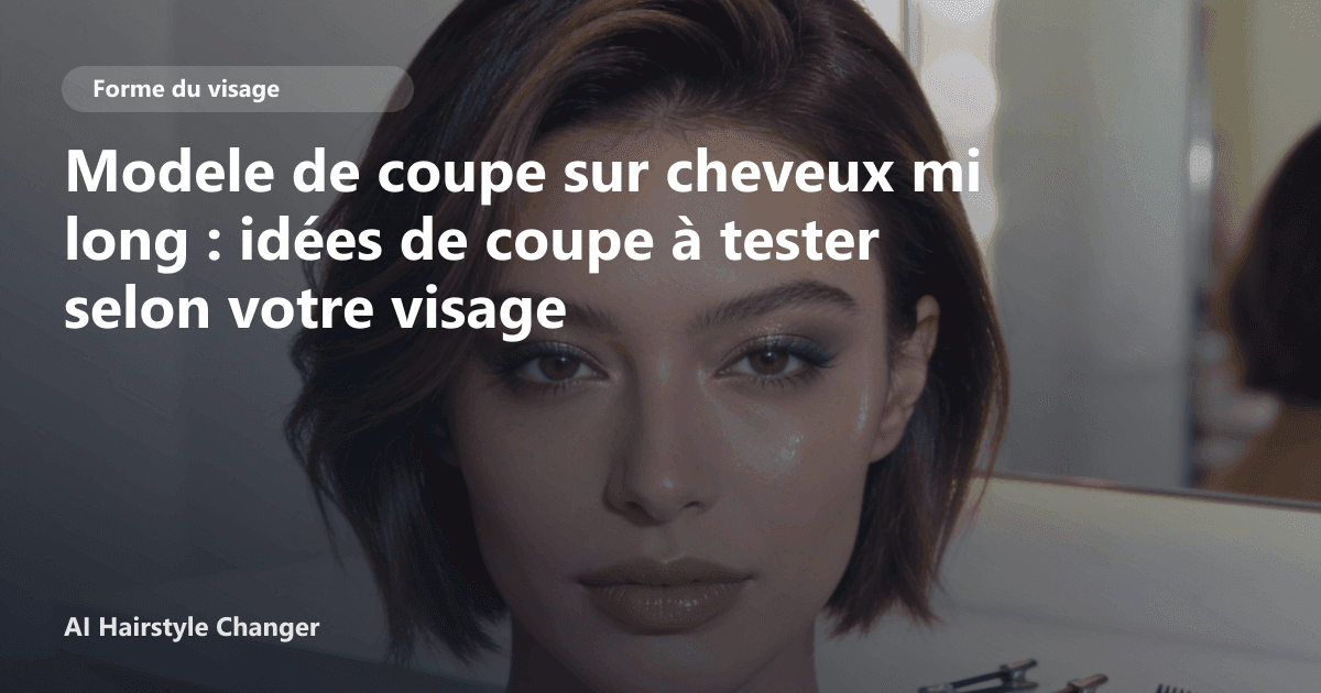 Portrait éditorial lié à modele de coupe sur cheveux mi long, montrant une idée de coiffure à prévisualiser avant le salon.