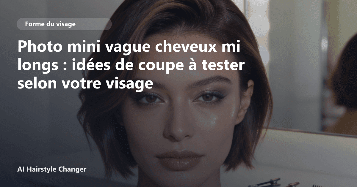 Portrait éditorial lié à photo mini vague cheveux mi longs, montrant une idée de coiffure à prévisualiser avant le salon.