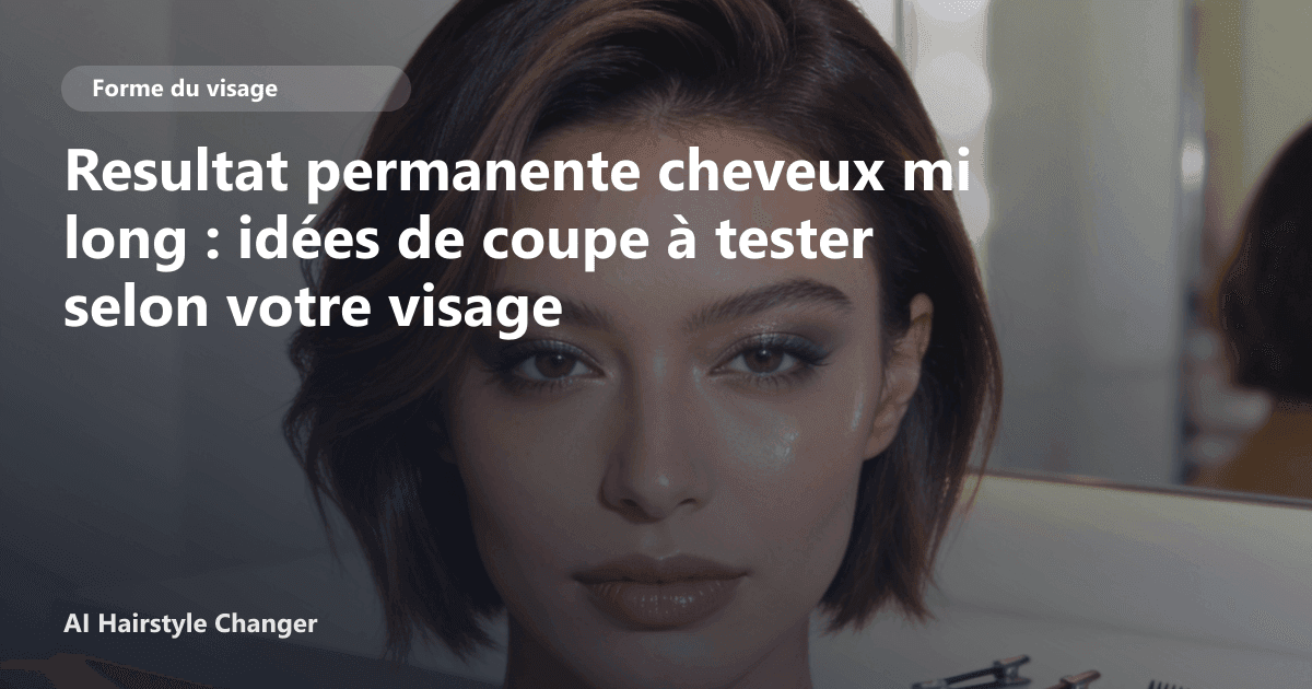 Portrait éditorial lié à resultat permanente cheveux mi long, montrant une idée de coiffure à prévisualiser avant le salon.