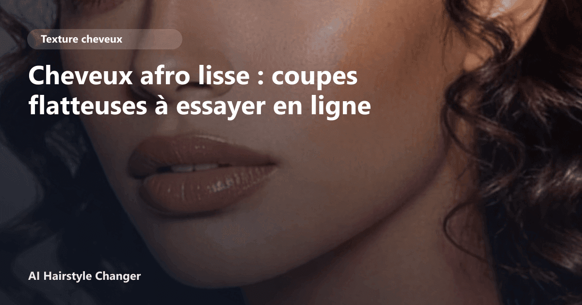 Portrait éditorial lié à cheveux afro lisse, montrant une idée de coiffure à prévisualiser avant le salon.