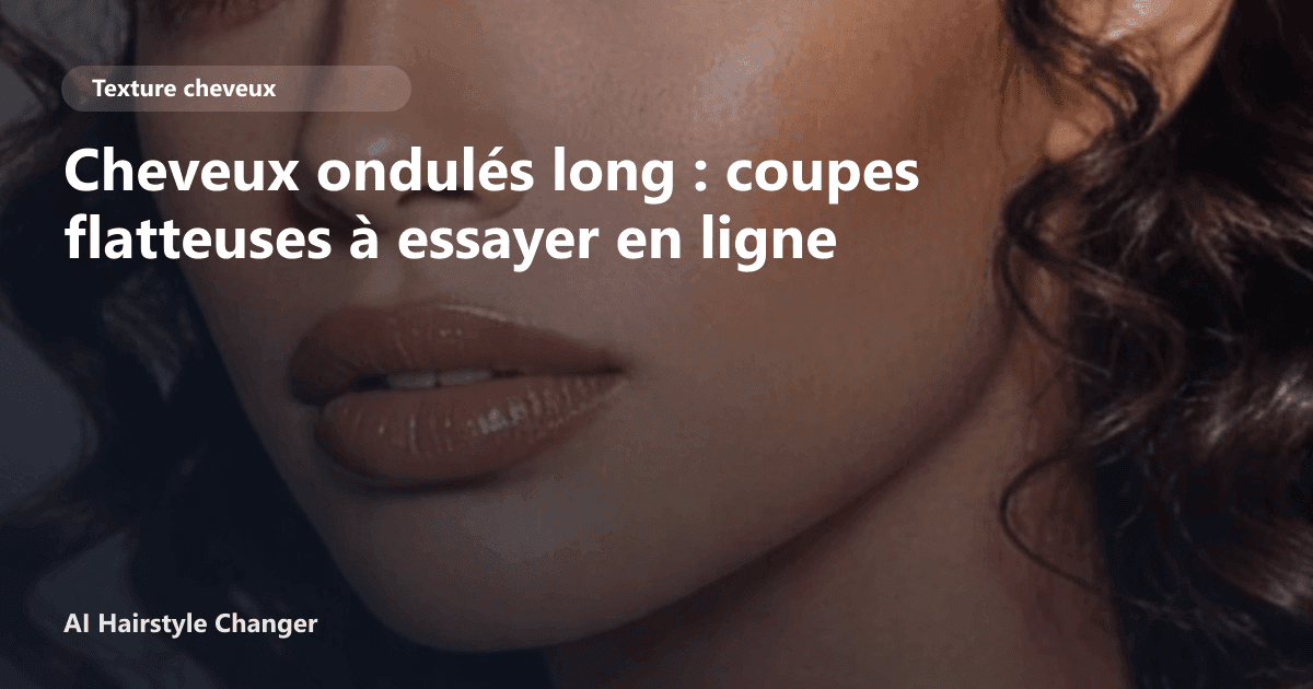 Portrait éditorial lié à cheveux ondulés long, montrant une idée de coiffure à prévisualiser avant le salon.