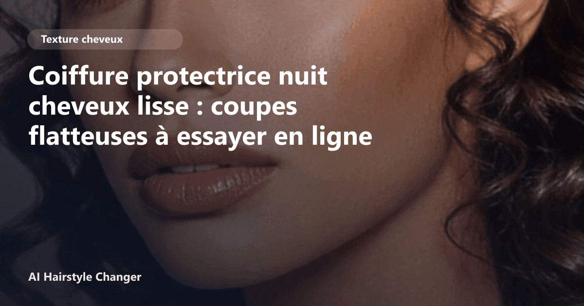 Portrait éditorial lié à coiffure protectrice nuit cheveux lisse, montrant une idée de coiffure à prévisualiser avant le salon.