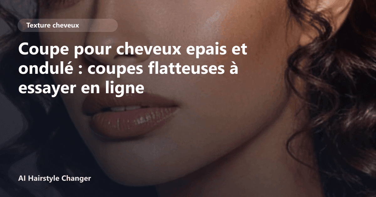 Portrait éditorial lié à coupe pour cheveux epais et ondulé, montrant une idée de coiffure à prévisualiser avant le salon.