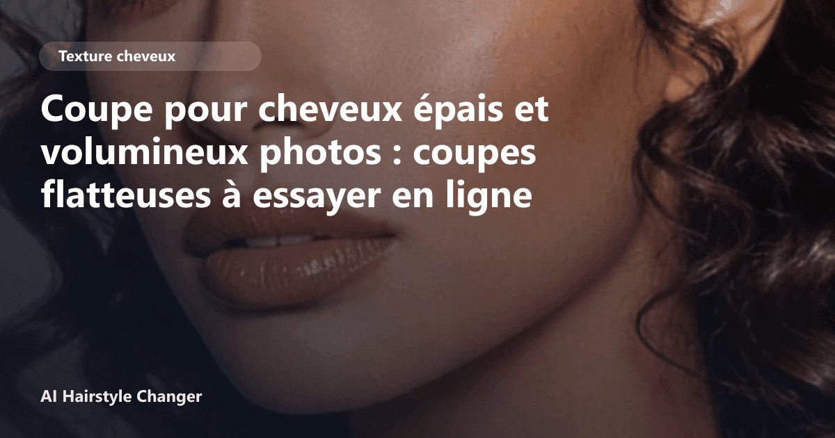 Portrait éditorial lié à coupe pour cheveux épais et volumineux photos, montrant une idée de coiffure à prévisualiser avant le salon.