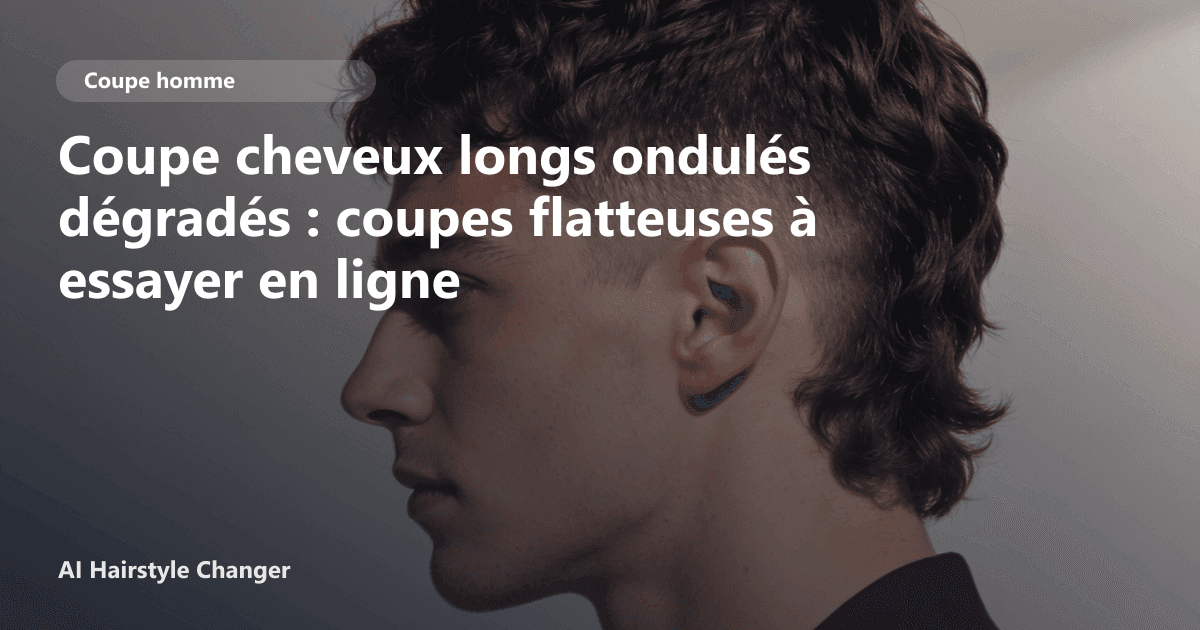 Portrait éditorial lié à coupe cheveux longs ondulés dégradés, montrant une idée de coiffure à prévisualiser avant le salon.