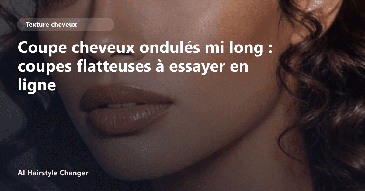 Portrait éditorial lié à coupe cheveux ondulés mi long, montrant une idée de coiffure à prévisualiser avant le salon.