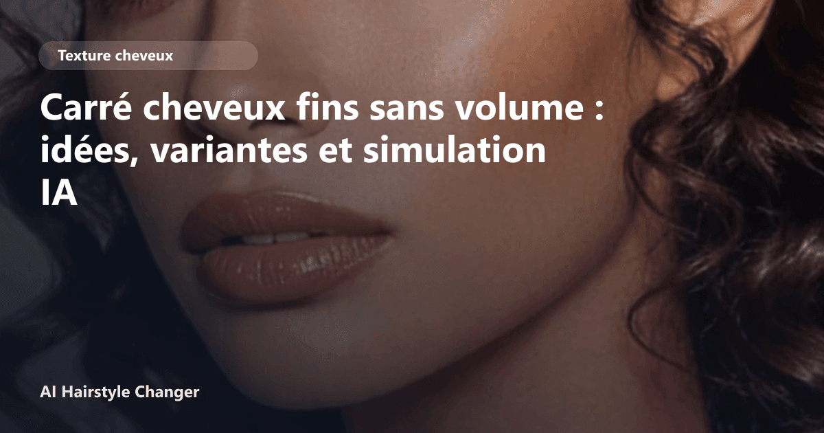 Portrait éditorial lié à carré cheveux fins sans volume, montrant une idée de coiffure à prévisualiser avant le salon.