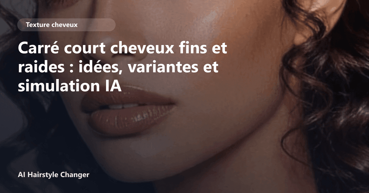 Portrait éditorial lié à carré court cheveux fins et raides, montrant une idée de coiffure à prévisualiser avant le salon.