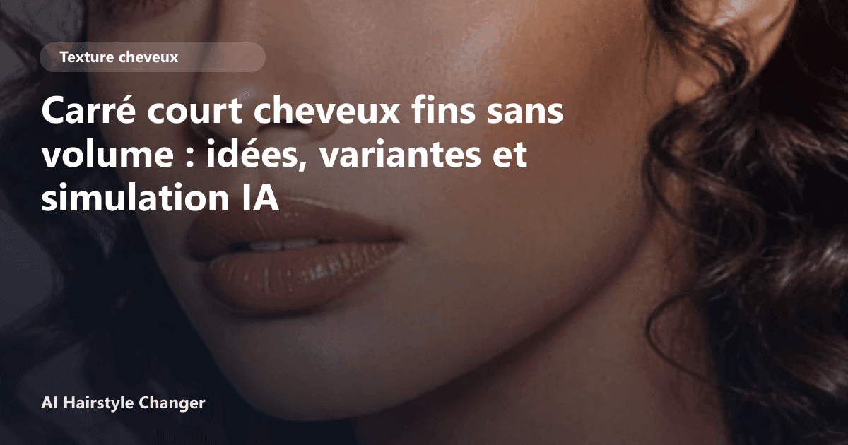 Portrait éditorial lié à carré court cheveux fins sans volume, montrant une idée de coiffure à prévisualiser avant le salon.