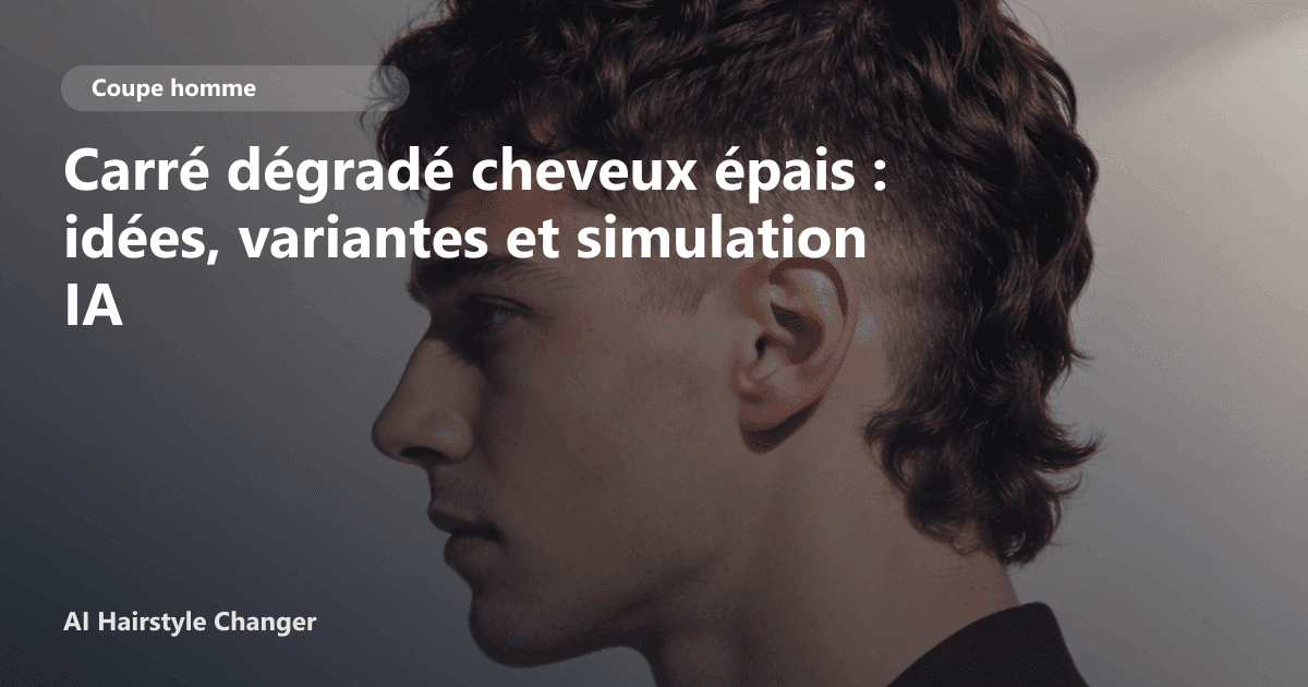 Portrait éditorial lié à carré dégradé cheveux épais, montrant une idée de coiffure à prévisualiser avant le salon.