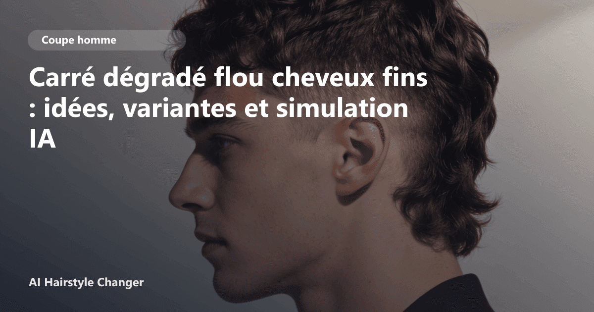 Portrait éditorial lié à carré dégradé flou cheveux fins, montrant une idée de coiffure à prévisualiser avant le salon.
