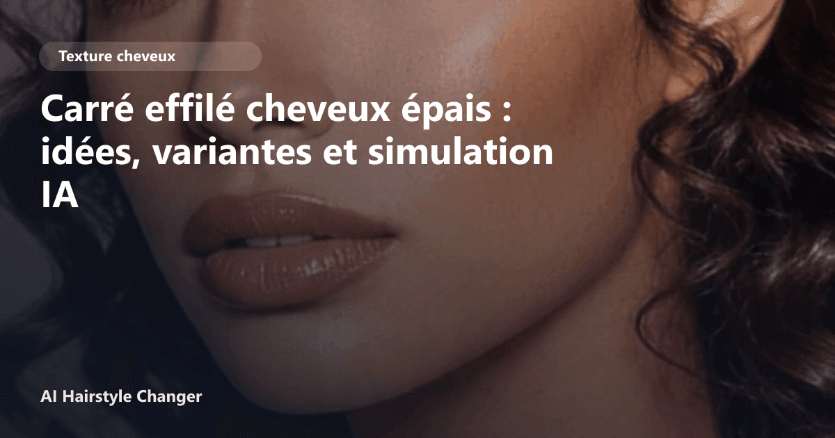 Portrait éditorial lié à carré effilé cheveux épais, montrant une idée de coiffure à prévisualiser avant le salon.