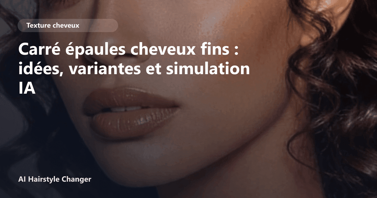 Portrait éditorial lié à carré épaules cheveux fins, montrant une idée de coiffure à prévisualiser avant le salon.