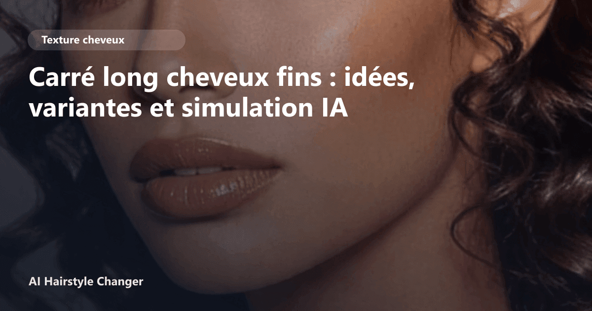 Portrait éditorial lié à carré long cheveux fins, montrant une idée de coiffure à prévisualiser avant le salon.