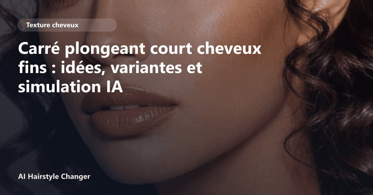 Portrait éditorial lié à carré plongeant court cheveux fins, montrant une idée de coiffure à prévisualiser avant le salon.