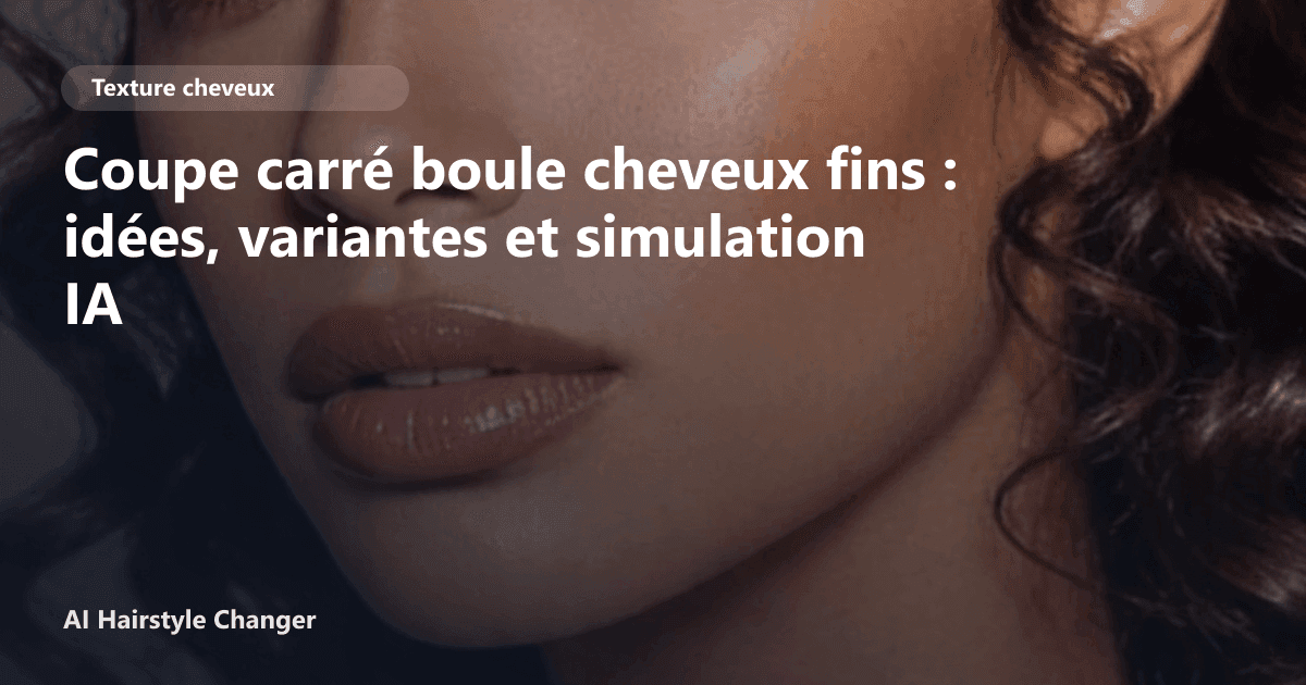 Portrait éditorial lié à coupe carré boule cheveux fins, montrant une idée de coiffure à prévisualiser avant le salon.