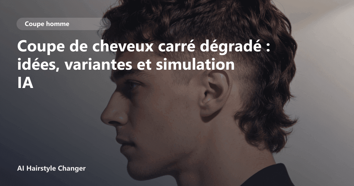Portrait éditorial lié à coupe de cheveux carré dégradé, montrant une idée de coiffure à prévisualiser avant le salon.