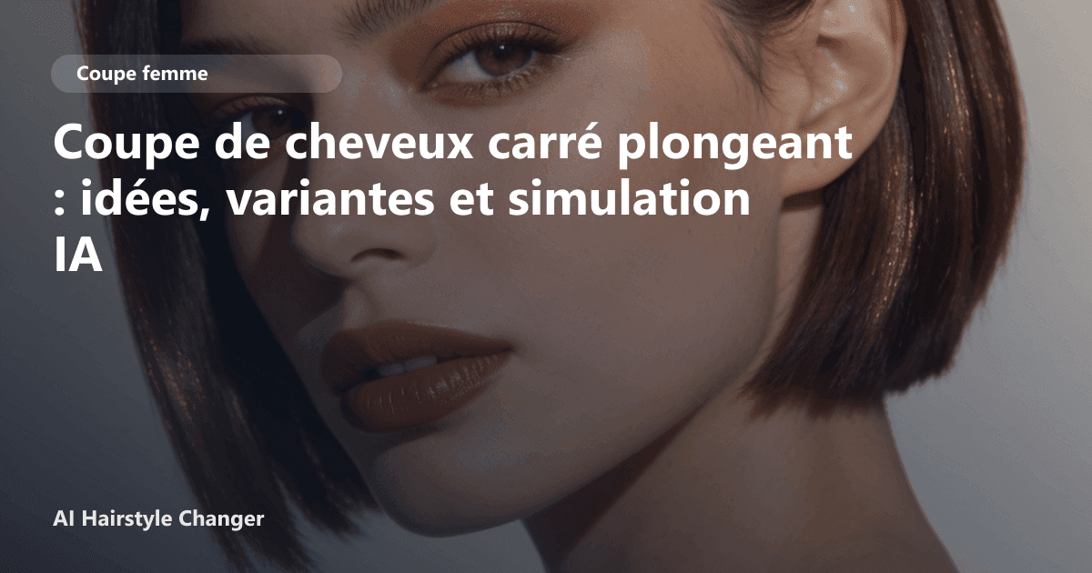 Portrait éditorial lié à coupe de cheveux carré plongeant, montrant une idée de coiffure à prévisualiser avant le salon.
