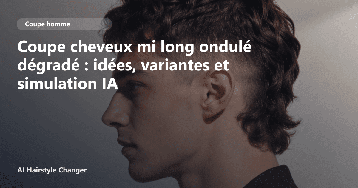 Portrait éditorial lié à coupe cheveux mi long ondulé dégradé, montrant une idée de coiffure à prévisualiser avant le salon.