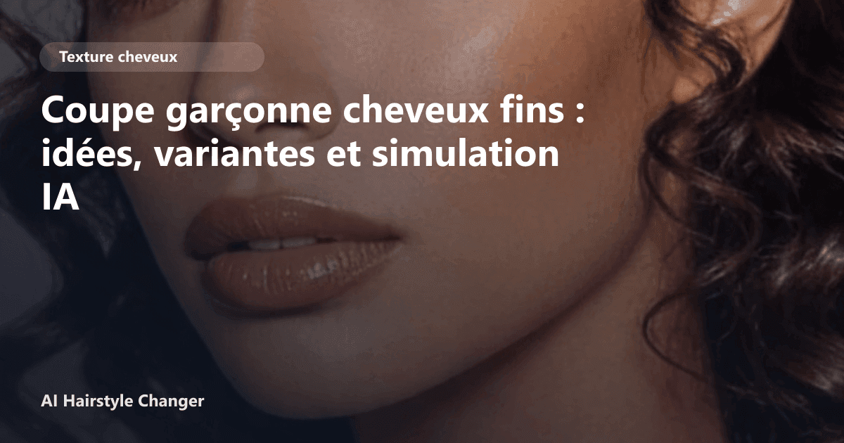 Portrait éditorial lié à coupe garçonne cheveux fins, montrant une idée de coiffure à prévisualiser avant le salon.