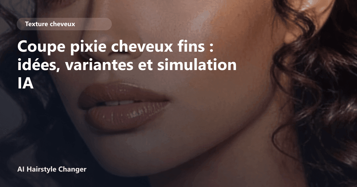 Portrait éditorial lié à coupe pixie cheveux fins, montrant une idée de coiffure à prévisualiser avant le salon.