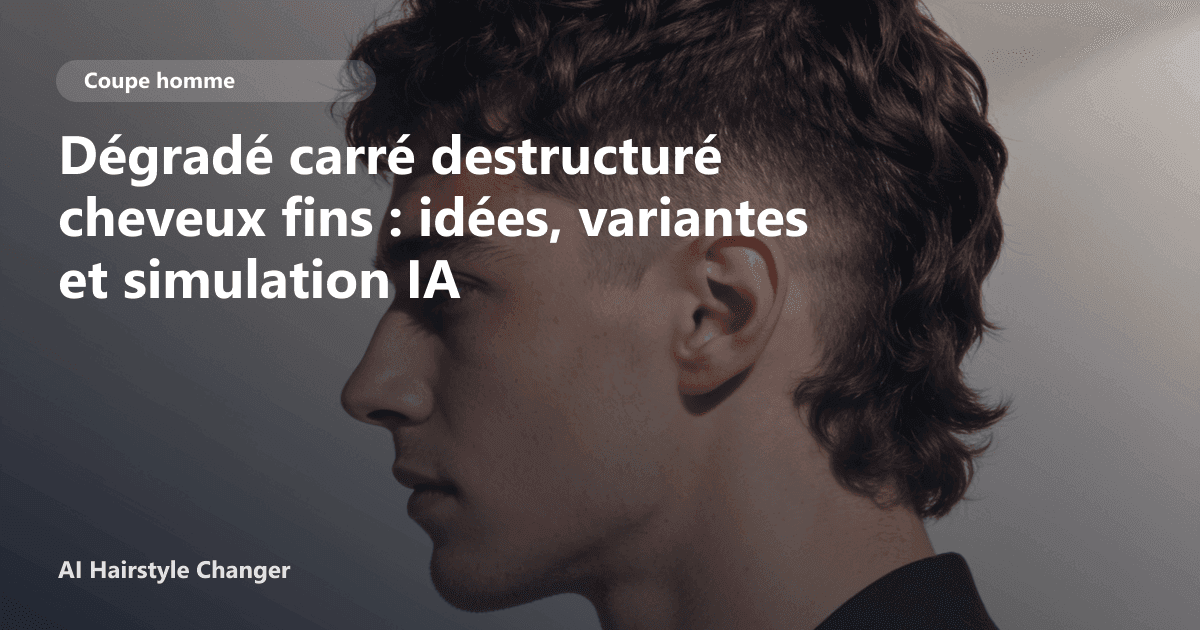 Portrait éditorial lié à dégradé carré destructuré cheveux fins, montrant une idée de coiffure à prévisualiser avant le salon.